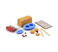 MyTinyWorld Dolls House Cherry and Chocolate Star Tart Kit With Silicone Mould