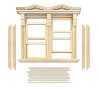 MyTinyWorld Dolls House Double Opening Sash Window With Small Pointed Parapets