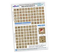 MyTinyWorld Dolls House Full Set of 120 Square Fungi/Mushroom Labels A4 Value Sheet
