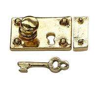 MyTinyWorld Dolls House Miniature 1:12th Scale Brass Box Lock and Key