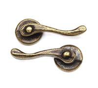 MyTinyWorld Dolls House Miniature 2 x Victorian Antique Brass Scroll Door Handles
