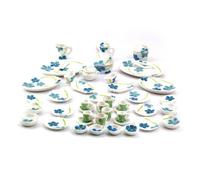 MyTinyWorld Dolls House Miniature 45 Piece Blue Flower Dinner Service