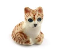 MyTinyWorld Dolls House Miniature Brown Ceramic Tabby Cat