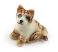 MyTinyWorld Dolls House Miniature Ceramic Sitting Brown Tabby Cat