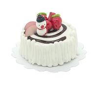 MyTinyWorld Dolls House Miniature Christmas Cake With Snowman and Fruit
