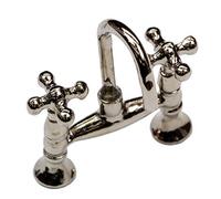 MyTinyWorld Dolls House Miniature Chrome Traditional Mixer Tap