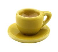 MyTinyWorld Dolls House Miniature Cup of Coffee in A Yellow Mug