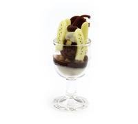 MyTinyWorld Dolls House Miniature Dark Chocolate Ice Cream Sundae in a Glass