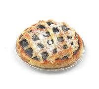 MyTinyWorld Dolls House Miniature Deep Filled Blackberry And Apple Lattice Pie