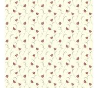 MyTinyWorld Dolls House Miniature Deep Red Flower And Stem Wallpaper