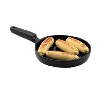 MyTinyWorld Dolls House Miniature Food: 4 Sausages Frying in a Frying Pan (1:12th Scale, Handmade, Air Dried Clay, Adult, Indoor, TOYS_AND_GAMES)