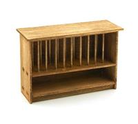 MyTinyWorld Dolls House Miniature Handmade Dark Stained Wall Hanging Plate Rack