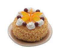 MyTinyWorld Dolls House Miniature Handmade Orange Fruit Cake On A Plate