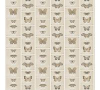 MyTinyWorld Dolls House Miniature Light Brown Butterfly Striped Wallpaper