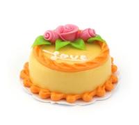 MyTinyWorld Dolls House Miniature Orange Love Cake With Pink Roses