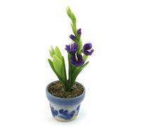 MyTinyWorld Dolls House Miniature Potted Purple Flower