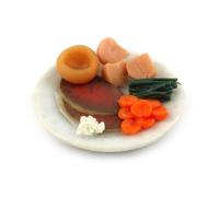 MyTinyWorld Dolls House Miniature Roast Beef, Potatoes and Veg