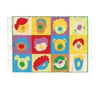 MyTinyWorld Dolls House Miniature Small Childrens Rug 12 Stylised Faces