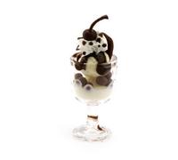 MyTinyWorld Dolls House Miniature White Chocolate Ice Cream Sundae in a Glass