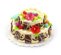 MyTinyWorld Dolls House Two Tier Marzipan Flower Cake