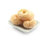 MyTinyWorld Miniature Sugared Ring Donuts On A Square Plate
