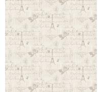 MyTinyWorld Pack of 5 Dolls House Light Grey Vintage French Themed Wallpaper Sheets