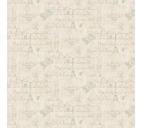 MyTinyWorld Pack of 5 Dolls House Pale Blue And Beige Vintage French Themed Wallpaper Sheets
