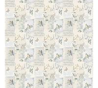MyTinyWorld Pack of 5 Dolls House Pale Blue Birds And Butterfly Wallpaper Sheets