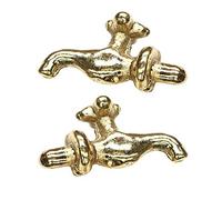 MyTinyWorld Pair of Dolls House Miniature 1:12th Scale External Brass Taps