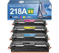 MYTONER 218A Toner Cartridges 4 Pack 3301fdw (with Chip) Replacement for HP 218A W2180A 218X W2180X for Color Laserjet MFP 3301fdw 3301cdw Pro 3201dw 3301sdw Printer Ink Black Cyan Magenta Yellow