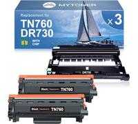 MYTONER TN760 Toner Cartridge and DR730 Drum Unit Replacement for Brother TN760 TN-760 DR730 TN730 TN-730 for MFC-L2750DW MFC-L2690DW MFC-L2710DW MFC-L2717DW HL-L2350DW Printer (2 Toners, 1 Drum Unit)