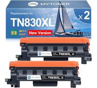 MYTONER Toner Cartridge Replacement for Brother TN830XL TN830 XL/V/R TN-830 Black High Yield for DCP-L2640DW HL-L2460DW L2480DW MFC-L2820DW XL HL-L2405W HL-L2400D 2465DW Printer, 2Pack