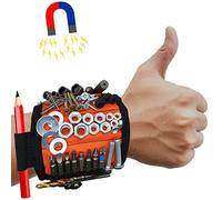 MyToolOn Magnetic Wristband with 20 Strong Magnets for Holding Screws, Nails, Drill Bits. Best Unique Tool Gift for Men, Father Dad, DIY Handyman, Husband, Boyfriend, Him, and Women, Orange.