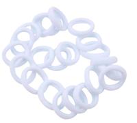 Mytoprendz® 20 Pcs White Hair Ties No Damage - 3cm Soft Strong Stretchy Jersey Hairbands Hair Bobbles Girls Nylon Hair Elastics, Snag-Free Rubber Bands for Updos & Braids-Medium