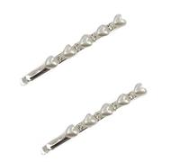 Mytoptrendz® 1 Pair Rhinestone Crystal Diamante Bobby Pins Hair grip with Heart Shape Pearl Barrette Hair Clips Slide Pin Grip Bridal Hair Accessory