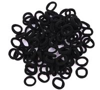 Mytoptrendz 100 Pack -Mini Fabric Seamless Hair Ties for Baby Girls No Metal Small Elastic Ponytail Holders Soft No Damage for Kids and Adults Fine Hair Ties - BLACK