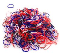 Mytoptrendz® 1000 Pack- Mini Hair Elastics Rubber Bands Multi Pack Extra Strong Small Thin Snag-Free Elastic Hair Ties, for Girls, Kids Braids, Braiding,Plaits (Black White, Red, Blue)