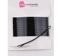 Mytoptrendz® 12 Pcs Plain Jumbo Metal Hair Pins Strong Sturdy Bobby Slides Clips Hair Grip Flat Curve For Thick Hairpins Black -Extra Large 8 cm)