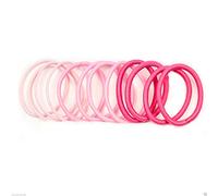 Mytoptrendz®- 12 pcs Set - Snag Free Thin Elastic Hairbands Hair Ties 2mm 3mm and 4mm for Girls Accssories Ponytail Holdres Hair Bands 4 cm Medium Hold Hair Bobbles (Assorted Thick- Pink tone)