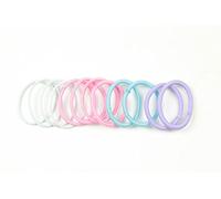 Mytoptrendz®- 12 pcs Set - Snag Free Thin Elastic Hairbands Hair Ties 2mm 3mm and 4mm for Girls Accssories Ponytail Holdres Hair Bands 4 cm Medium Hold Hair Bobbles (Assorted Thick- Pastel)