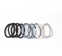 Mytoptrendz®- 12 pcs Set - Snag Free Thin Elastic Hairbands Hair Ties 2mm 3mm and 4mm for Girls School Accssories Ponytail Holdres Hair Bands 4 cm Medium Hold Hair Bobbles (Assorted Thick-Grey Tone)