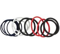 Mytoptrendz®- 12 pcs Set - Snag Free Thin Elastic Hairbands Hair Ties for Girls School Accssories Ponytail Holdres Hair Bands Medium Hold Hair Bobbles (Assorted Thick - Navy, White,Red, Black)