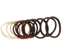 Mytoptrendz®- 12 pcs Set - Snag Free Thin Elastic Hairbands Hair Ties for Girls School Accssories Ponytail Holdres Hair Bands Medium Hold Hair Bobbles (Assorted Thick Brown Mix)