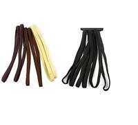 Mytoptrendz 12 PCS Sports Elastic Headbands Unisex Plain Long Thin Hairband Assorted Brown and Black