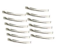 Mytoptrendz® 12pcs Set Slim Rectangle Barrettes Hair Clip Single Bar Clip In Thin French Style Dom Metal Hinged Slim Hair Slides Hair Pins for Women and Girls(Silver- Large)