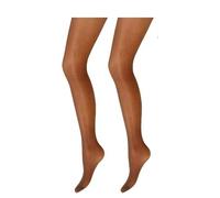 Mytoptrendz® 2 Pair - Sheer Tights with Panel Gusset For Curvy Women Ladder/Run Resistant Every Pantyhose Reinforced Body and Toe Durable Nylon Hosiery Underwear(X- Large-(American tan)