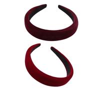 Mytoptrendz 2 Pcs 2 Pcs Luxe Soft Padded Headband Alice Hair Band Ladies Hair Accessory (Red/Burgundy)