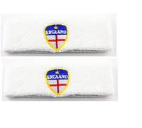 Mytoptrendz® 2 PCS England St. George Sports Sweat Headbands Soft Stretchy Hair Bands For Women Nen Performance Headband (White - Embroidered St George Cross and England logo)
