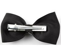 Mytoptrendz® 2 Pcs Hair Bows for Girls, 9cm Grosgrain Ribbon Clips with Stardust Crystal Mesh Tube & Sparkly Diamante, Non-Slip Alligator Hair Accessories for Toddlers, Kids, and Women (Black, 2-Pack)