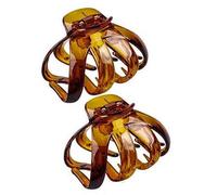 Mytoptrendz® 2 pcs Hair Claw Clips Non Slip Strong Hold Clamp Plastic Grip Large Curved Teeth Octopus Crab Clip Hair Updo Accessory (Tortoiseshell)